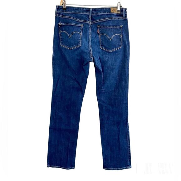 Levis Straight Leg Classic Demi Curve Dark Denim Jeans Size 32M - Picture 2 of 11